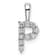 Rhodium Over 14K White Gold Lab Grown Diamond Letter P Initial Pendant
