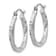 Rhodium Over Sterling Silver Satin Diamond-cut 2.5x20mm Twisted Hoop Earrings
