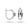 Purple Rhodium Over Sterling Silver Amethyst Octagon Hoop Earrings