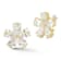 Rachel Zoe CZ Statement Flower Stud Earrings in 14K Gold Over Sterling Silver