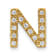 14K Yellow Gold Diamond Letter N Initial Charm