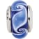 Sterling Silver Blue Hand-blown Glass Bead