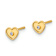 14k Yellow Gold Children's Polished and Brushed Cubic Zirconia Heart
Stud Earrings