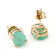 Oval Emerald Stud Earrings In 18K Gold Over Sterling Silver 3.40ctw