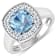 1.96ctw Blue Aquamarine and Diamond 14K White Gold Halo Ring