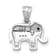 Rhodium Over 14k White Gold Black and White Diamond Elephant Pendant