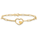 14K Yellow Gold Paperclip Link Heart 7.25-inch Bracelet