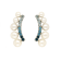 White Freshwater Pearl with Sky Blue, Swiss Blue and London Blue Topaz
Sterling Silver Ear Crawlers