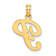 14k Yellow Gold Script Letter P Initial Pendant
