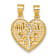 14K Yellow Gold With Rose Gold Accent Break Apart Heart With Te Amo And
Roses Pendant