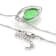 Green 13x9MM Jadeite Sterling Silver Pendant with Singapore Chain