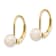 14K Yellow Gold 6-7mm White Round Freshwater Cultured Pearl Leverback Earrings