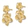 14k Yellow Gold Textured Double Plumeria Flower Dangle Earrings