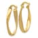 14k Yellow Gold Satin 3/8" Oval Twisted Hoop Earrings