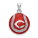 Rhodium Over Sterling Silver MLB LogoArt Cincinnati Reds Enameled Pendant