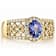 Tanzanite Oval And White Zircon Ring In 18K Gold Over Sterling Silver 1.37ctw