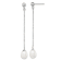Rhodium Over Sterling Silver 7-8mm White Freshwater Cultured Pearl Post
Dangle Earrings