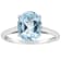 10x8mm Oval Sky Blue Topaz Rhodium Over Sterling Silver Ring