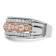 14K Two-tone White and Rose Gold Diamond Wedding Band 1.03ctw