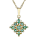 Emerald Marquise And Round Pendant Necklace In 18K Gold Over Sterling Silver