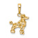 14k Yellow Gold Textured Poodle Dog Pendant
