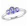 Tanzanite and Diamond 10K White Gold Ring 0.77ctw