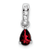 Rhodium Over 10k White Gold 0.5 cttw Pear Garnet and Accent Diamond Pendant