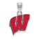 Sterling Silver Rhodium-plated LogoArt University of Wisconsin Small
Enamel Pendant