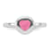 Rhodium Over Sterling Silver Polished Pink Enamel Heart Children's Ring