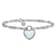 Rhodium Over Sterling Silver Lab Created Opal Heart Paperclip Link with
1-inch Extension Bracelet