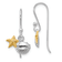 Rhodium Over Sterling Silver Two-tone Starfish and Shell Dangle Earrings