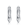Twisted Open Hoop Earrings In Rhodium Over Brass