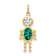 10k Yellow Gold Green Emerald Simulant May Birthstone and Clear Cubic
Zirconia Boy Charm