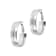 Sterling Silver Diamond Cut Oval Hoop Earrings with Omega Back
