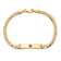 14k Yellow Gold Medical Red Enamel Curb Link ID Bracelet
