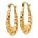 14k Yellow Gold Polished 1" Twisted Oval Hoop Earrings