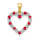10k Yellow Gold and Rhodium Over 10k Yellow Gold Diamond and 0.5 cttw
Ruby Heart Pendant