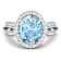 3.29 ctw Oval Blue Aquamarine and Diamond 14K White Gold Split Shank
Halo Ring