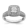 Rhodium Over 14K White Gold Diamond Cluster Engagement Ring 0.60ctw