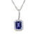 Rhodium Over Sterling Silver Rectangular Octagonal Tanzanite and Cubic
Zirconia Pendant 2.17ctw