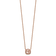 14K Rose Gold Over Sterling Silver Cubic Zirconia and Pink Glass Necklace