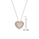 CZ Heart Pendant Necklace In 14K Gold Over Sterling Silver