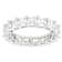 Set Of 5 CZ Eternity Band Rings In Rhodium Over Brass