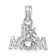 Rhodium Over 14k White Gold Textured Number 1 MOM Charm