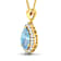 Pear Aquamarine and White Diamond 14K Yellow Gold Pendant with 18 inch
Cable Chain 2.30ctw