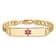 14k Yellow Gold Medical Red Enamel Curb Link ID Bracelet