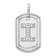 Rhodium Over 14k White Gold Diamond Initial I Dog Tag Charm