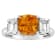 8mm Square Cushion Citrine And White Topaz Rhodium Over Sterling Silver Ring