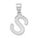 Rhodium Over 14k White Gold Polished Bubble Letter S Initial Pendant