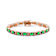 Emerald Color CZ Tennis Bracelet In 18K Rose Gold Over Sterling Silver